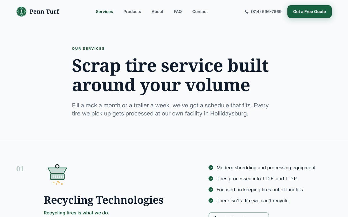 Penn Turf website built by AuctoLabs