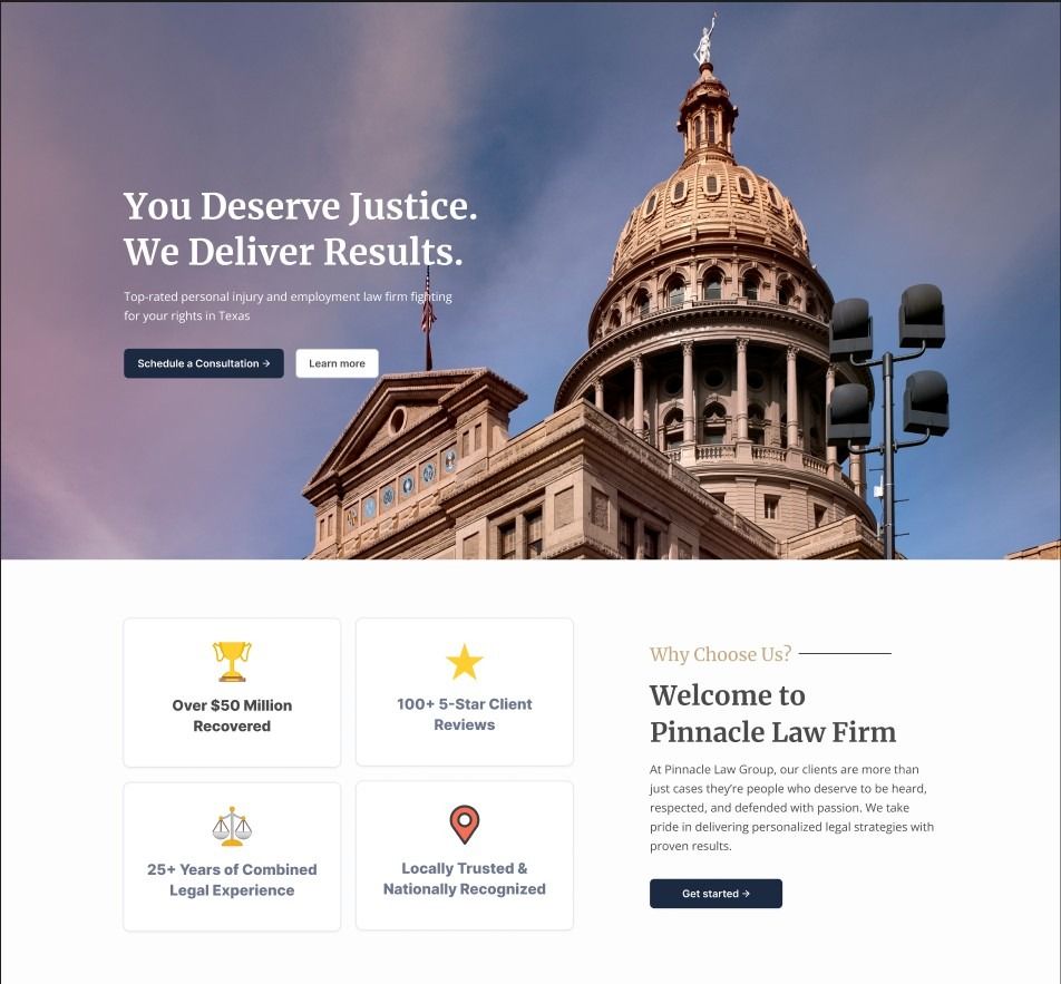 Pinnacle Law Group website preview